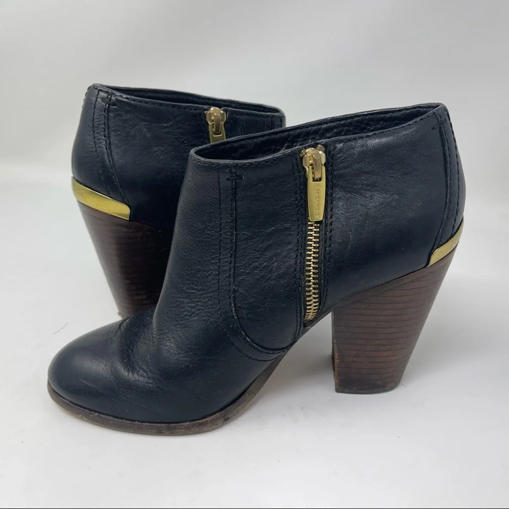 Coach 4” Block Heel Bootie Black Leather Boots bootie Size 7 Hattie wear on heel_7